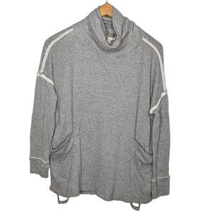 We the Free Flight Pullover Top Gray Cowl Neck Size XS